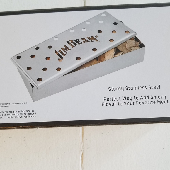 NIB Jim Beam Stainless Steel  Smoker Box - Picture 7 of 8